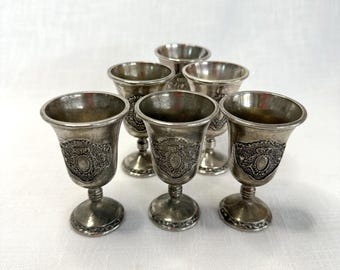 Conjunto de 6 peças de licor banhado a prata - VDA0575