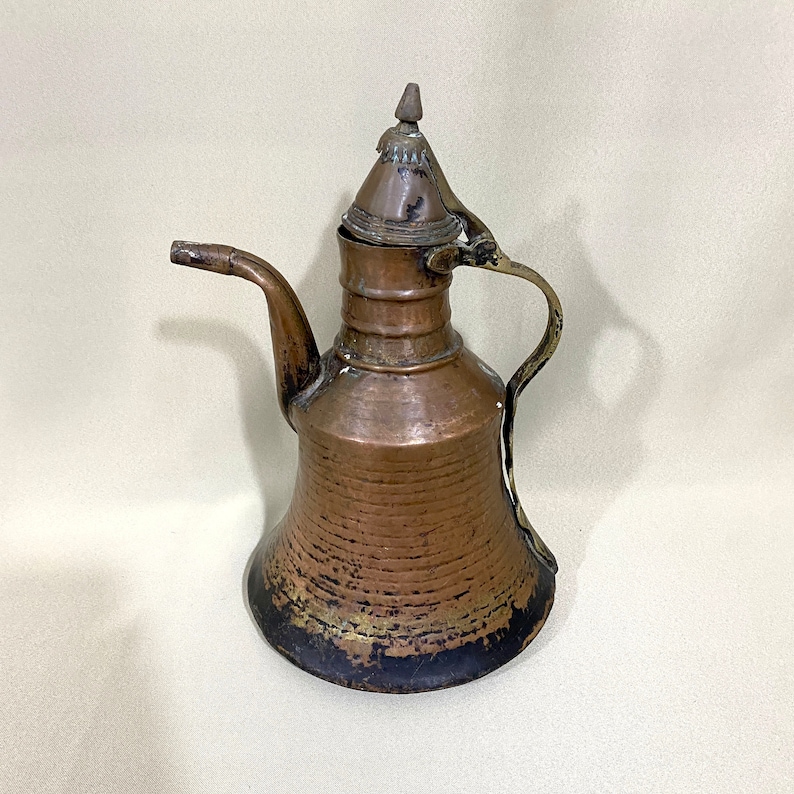 Vintage Copper Pot, Copper Drinkware, Decorative Copper Pot, Antique Copper Pot, Hammered Copper Pot, Old Copper Pitcher, Copper Kettle image 1