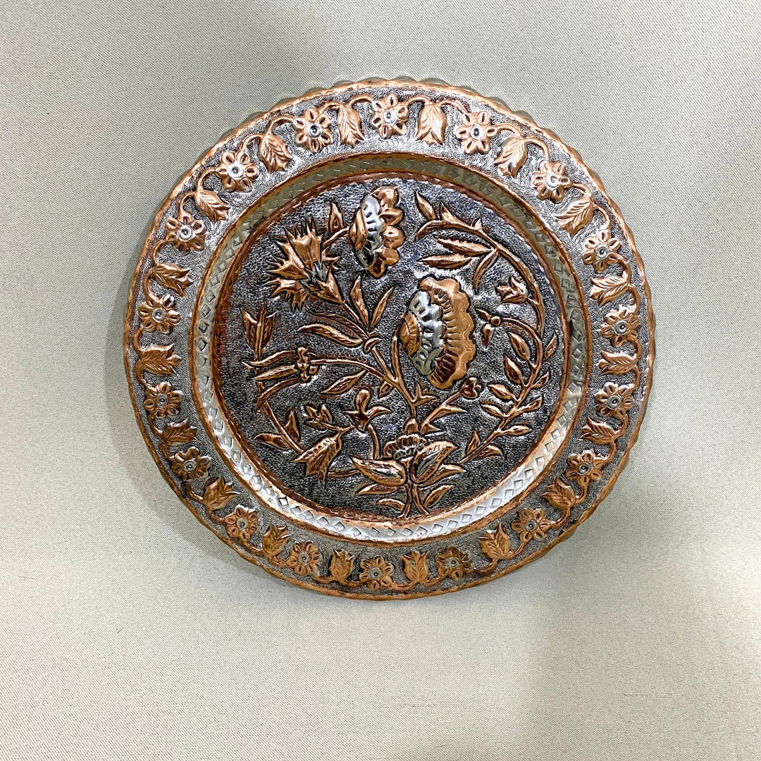 Vintage Hammered Copper Decorative Wall Plate Old Copper Etsy