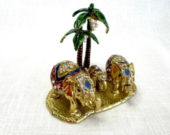 Boîte à bijoux décorative pour statue d'éléphant, boîte à bijoux, boîtes à bijoux vintage, boîte de rangement pour bijoux - VDA0563