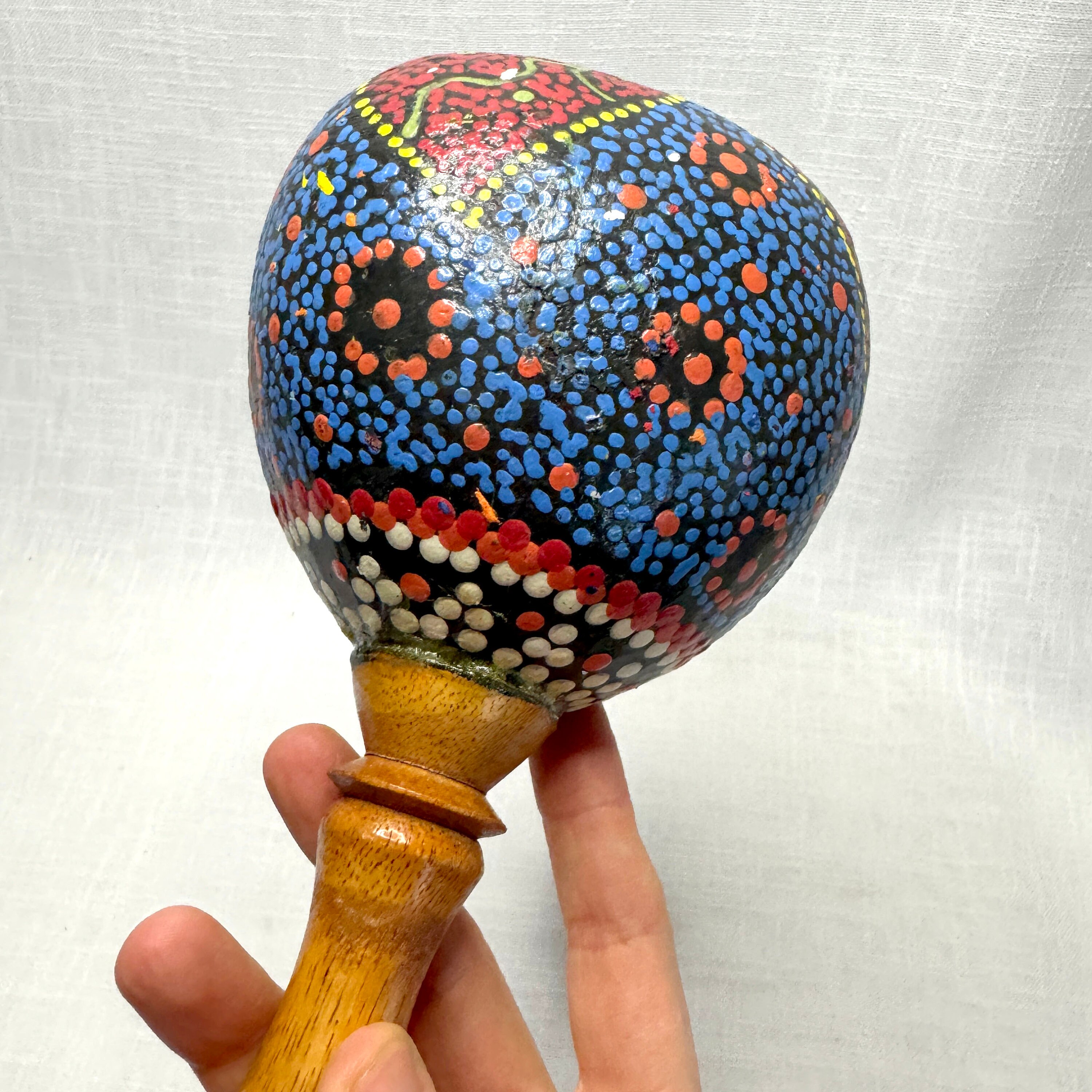 Hand Painted Coconut Shell Maracas, Coco Shaker, Handicraft