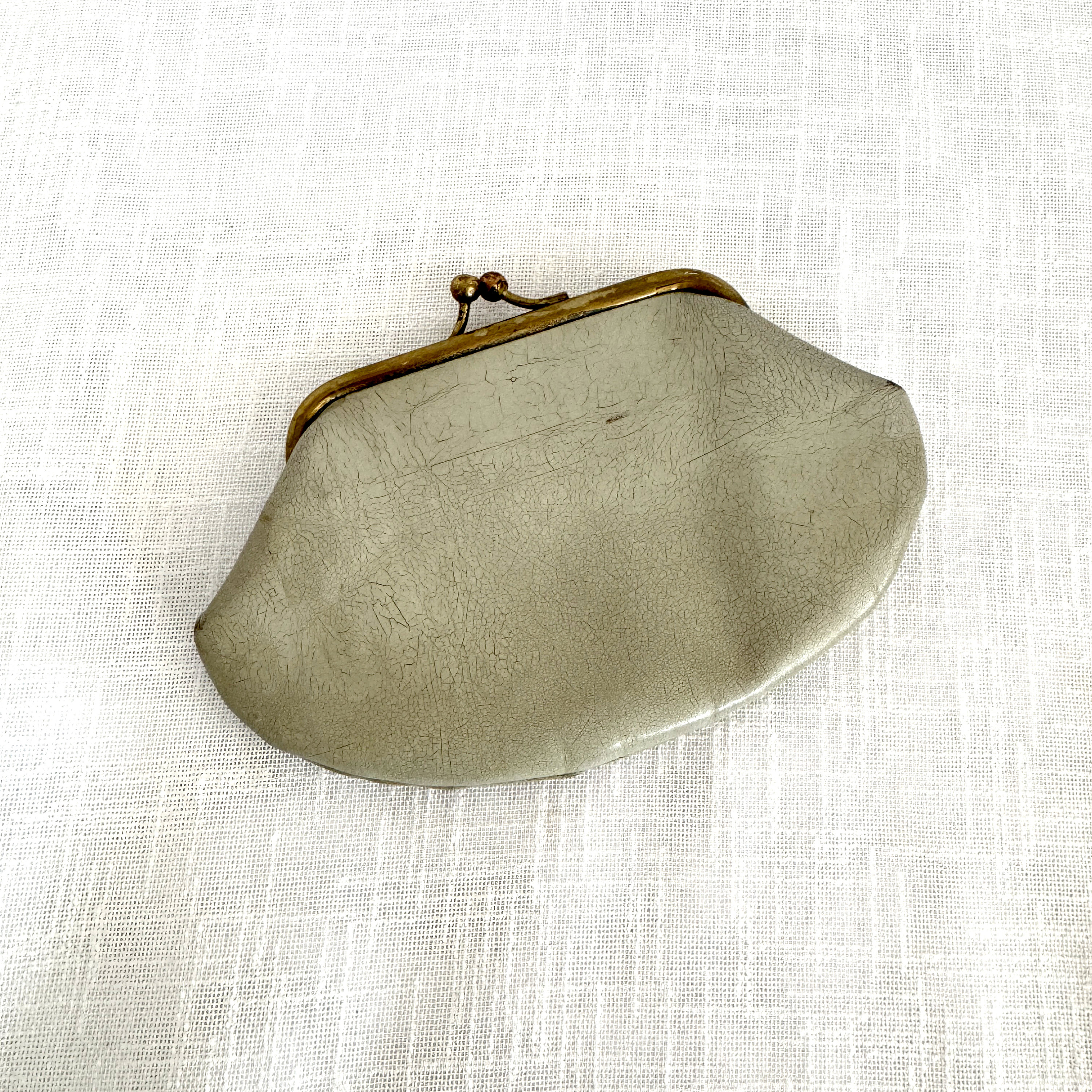 Vintage 1960 Kiss Lock Coin Purse, 60s Old Coin Purse, Grey Old