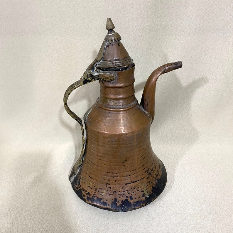 Vintage Copper Pot, Copper Drinkware, Decorative Copper Pot, Antique Copper Pot, Hammered Copper Pot, Old Copper Pitcher, Copper Kettle image 2