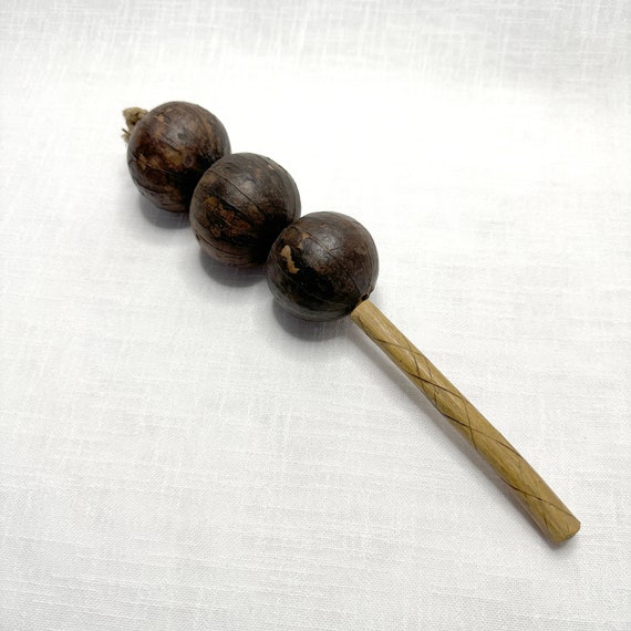 Vintage Wooden Maracas, Vintage Shakers, Handmade Wood Maracas