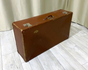 アンティークスーツケース、古い旅行用荷物、列車ケース、革製旅行
