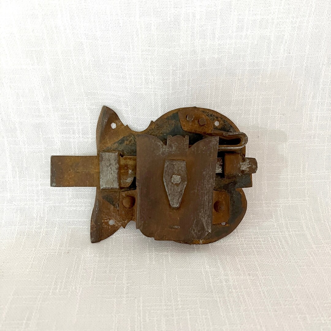 Old Wrought Iron Latch Door Lock, Vintage Door Lock, Rustic Door Lock
