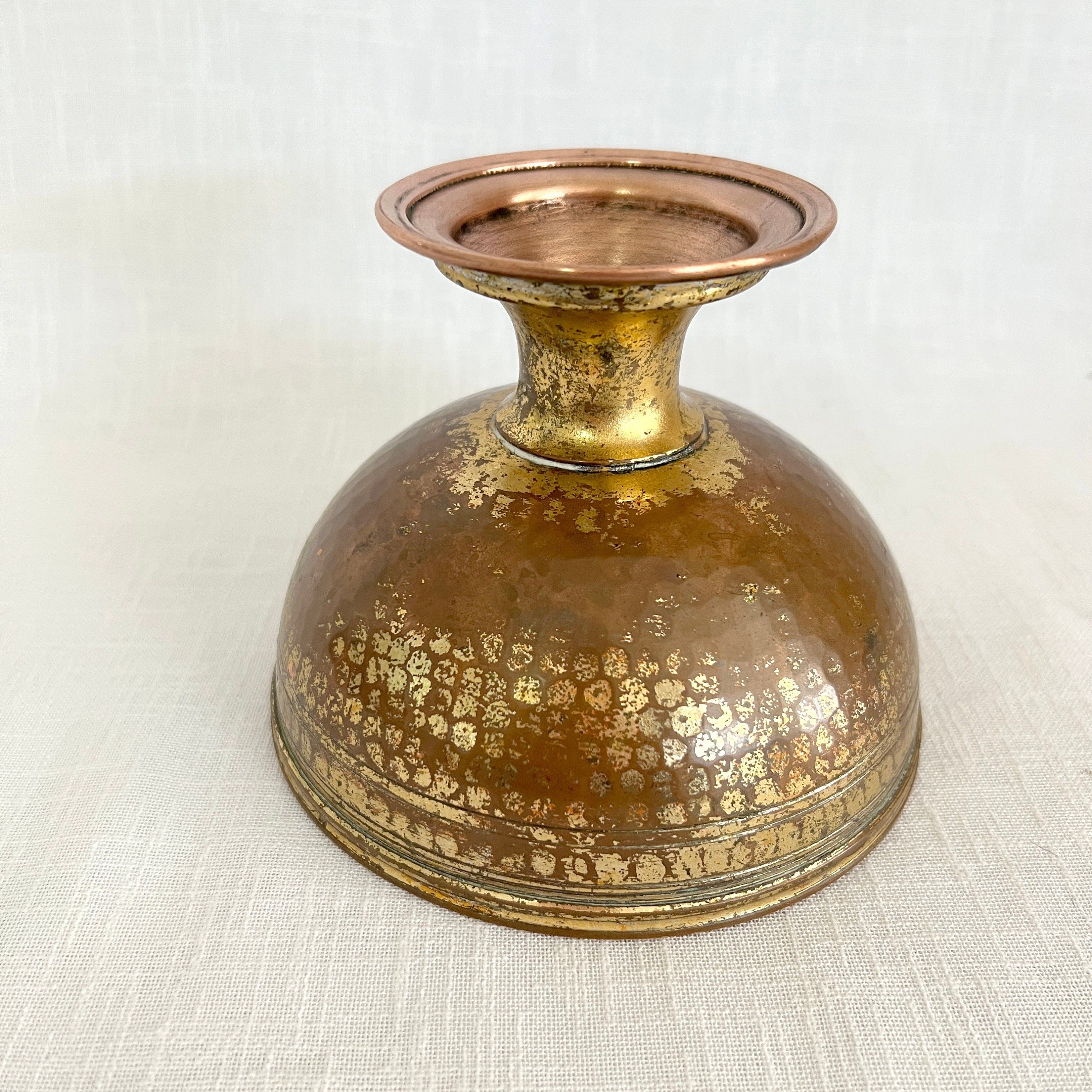置物 Vintage Copper Bowl with 24K Gold Lining Hammered Copper Bowl, Old Copper Cup, Vintage Copper Bowl, Old