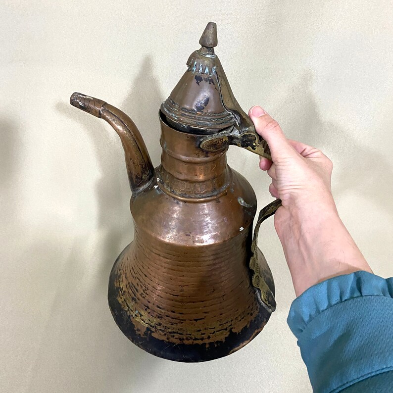 Vintage Copper Pot, Copper Drinkware, Decorative Copper Pot, Antique Copper Pot, Hammered Copper Pot, Old Copper Pitcher, Copper Kettle image 7