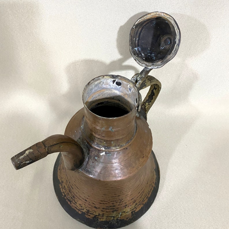 Vintage Copper Pot, Copper Drinkware, Decorative Copper Pot, Antique Copper Pot, Hammered Copper Pot, Old Copper Pitcher, Copper Kettle image 5