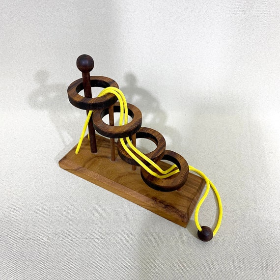 Vintage Wooden Mind Game Wooden Brain Teaser Puzzle Etsy