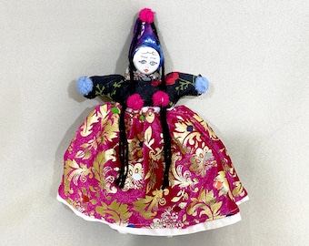 Handgemachte Ethnische Stoffpuppe | Vintage Stoffpuppe | Authentische türkische Stoffpuppe | Orientalische Puppe | Rosa Orientalische Kunst Puppen | Boho Home Decor