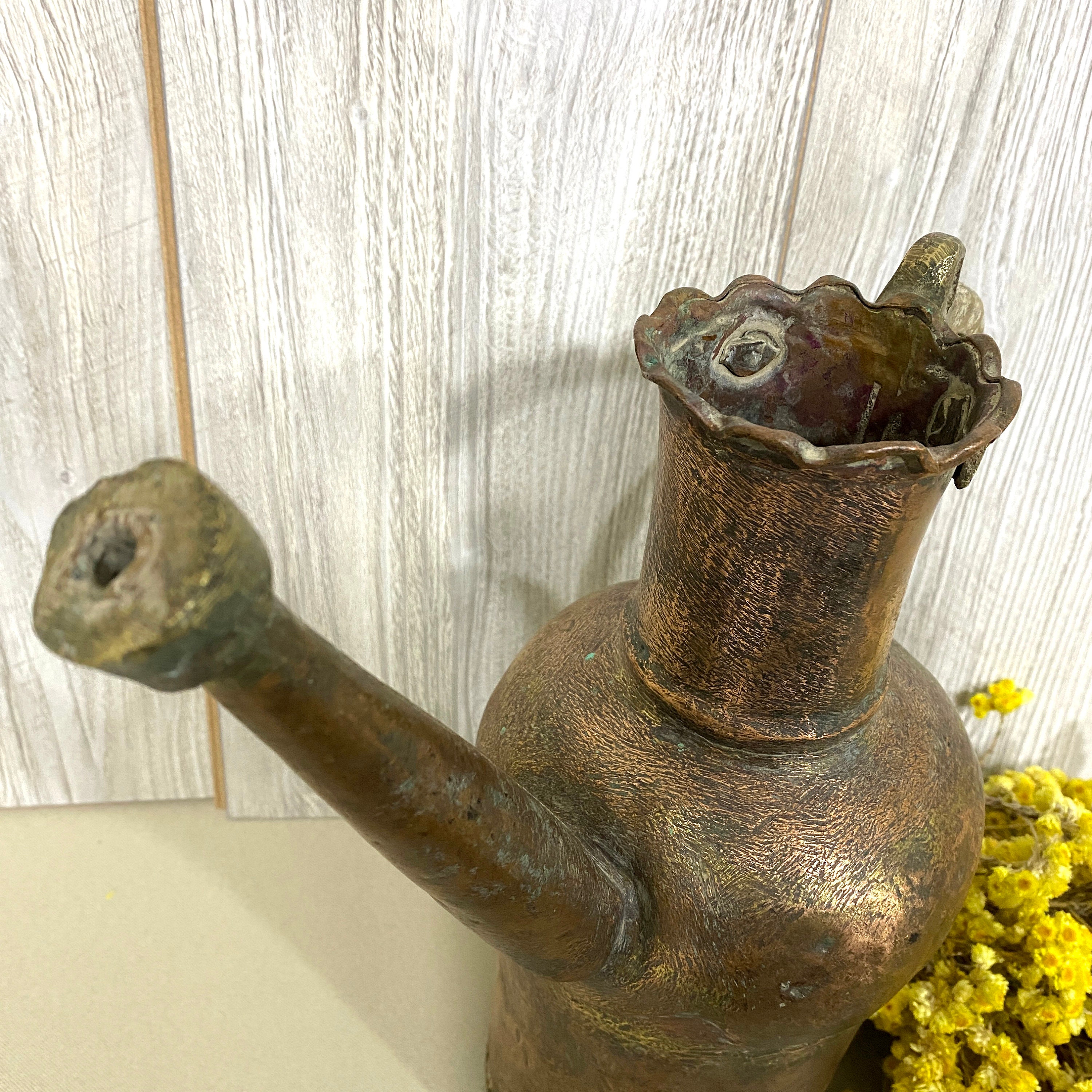 Antique Turkish Handcrafted Copper Pitcher | Handmade Copper Water