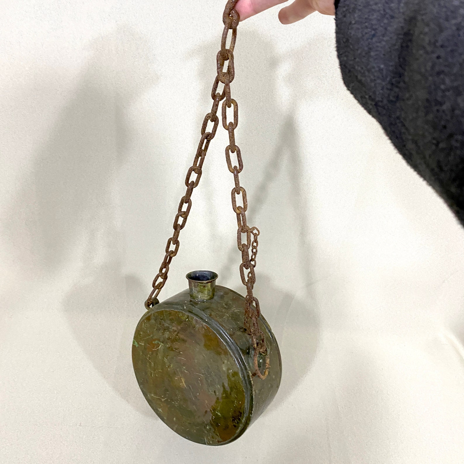 Antique Water Tank Vintage Old Water Storage Flask Primitive Flask Copper Water Canteen