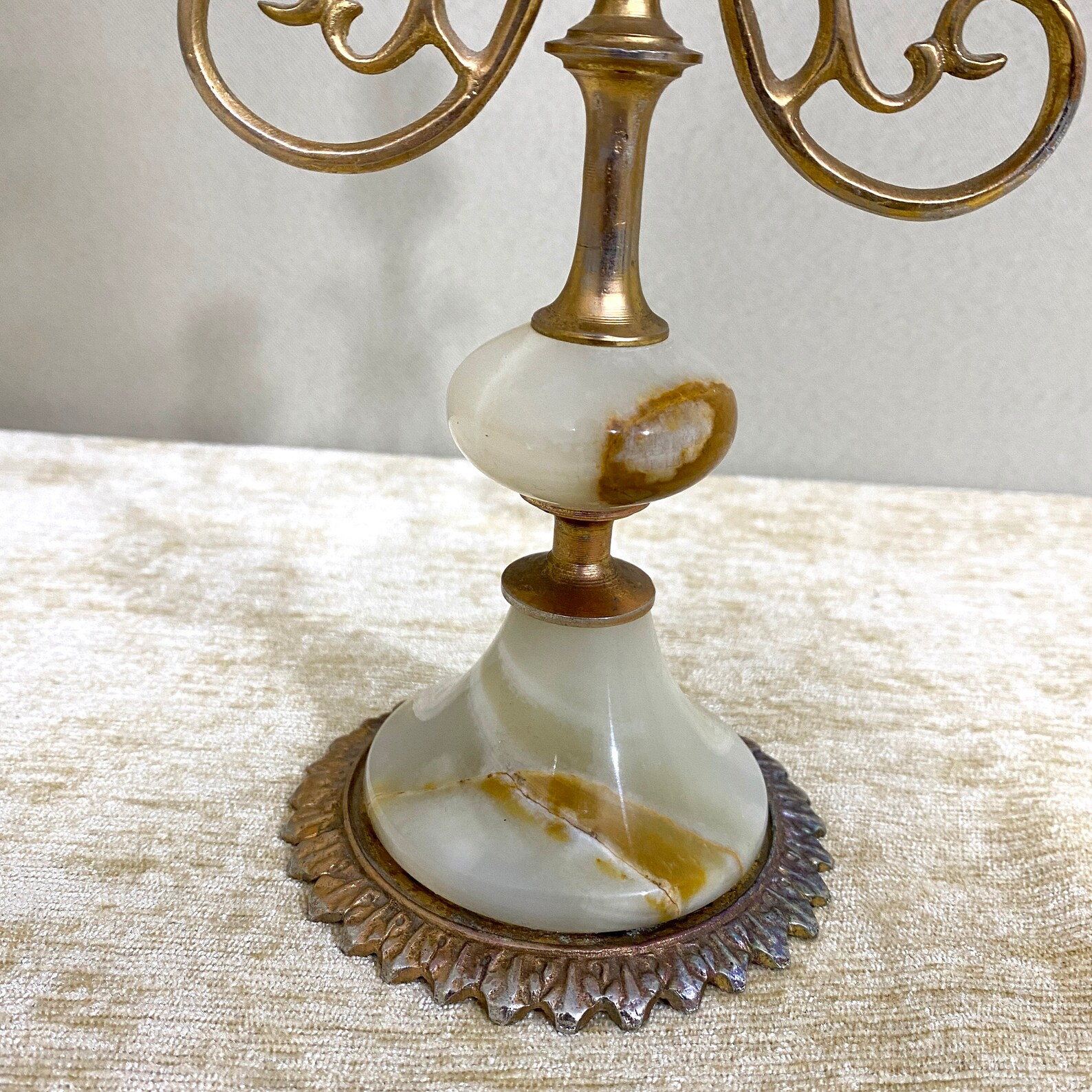 Vintage Brass Onyx Candlestick Holders Onyx Candle Holder 3 Etsy