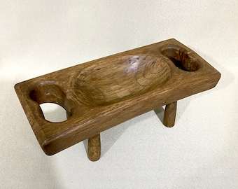 Wooden Serving Tray | Wooden Snack Table Tray | Snack Nut Bowl | Decorative Snack Wood Plate | Handcrafted Serving Tray | Hand Carved Tray