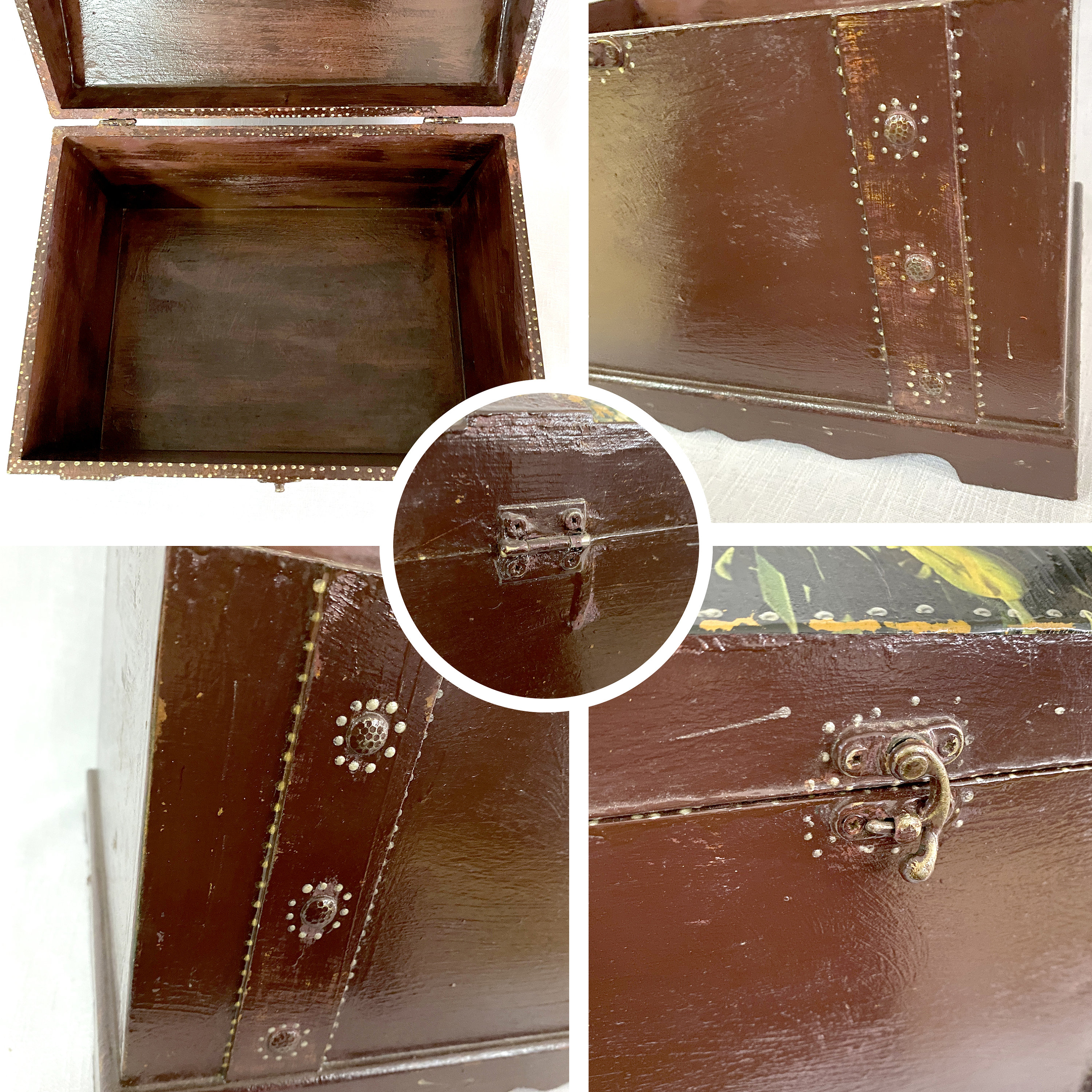 Vintage Wooden Floral Chest Box Vintage Storage Chest Etsy