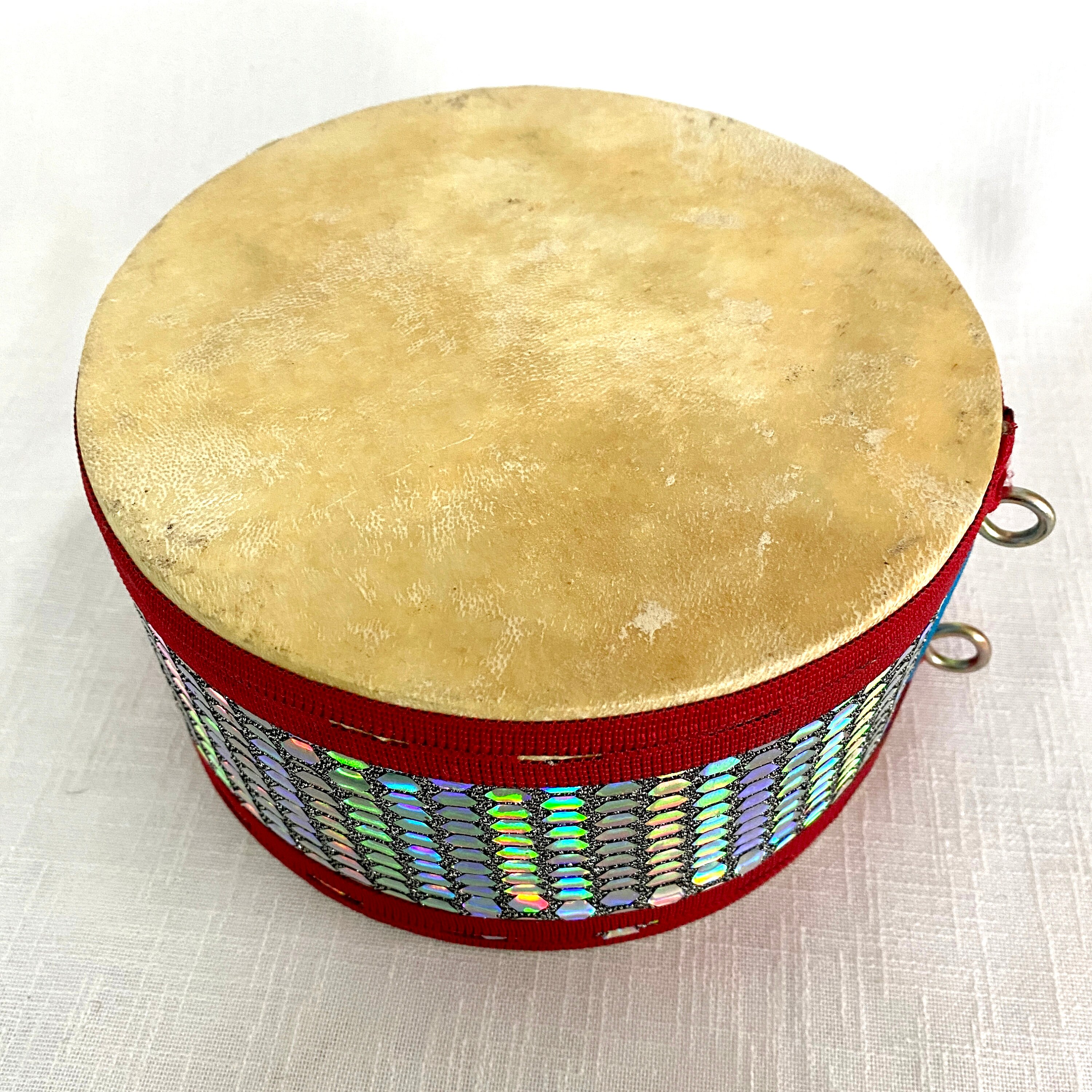 Mini Tamburo Modello Vintage In Metallo E Plastica, Decoro Da Collezione Per Musicisti, Con Bacchette E Copertura