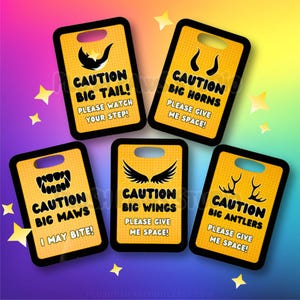 Benutzerdefinierte Fursuit Boundaries ID Badge Tags | Benutzerdefinierte Text Furry Badge | Wasserdichte, kratzfeste, langlebige ID-Tags für Konventionen