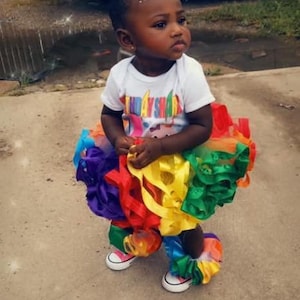 Baby shark ribbon trimmed tutu set, ribbon tutu, baby shark tutu, tutu dress