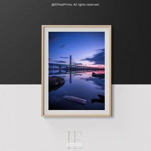 Montreal Champlain Bridge Wall Art, champlain bridge at Sunset, Sunset Wall Art, Sunset Decor, Instant Download