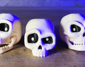 3D Printed Staring Skull | Happy, Angry & Doubt Skull | Mini or Standard Size | Gothic Decor | Desk Decor | Halloween Gift