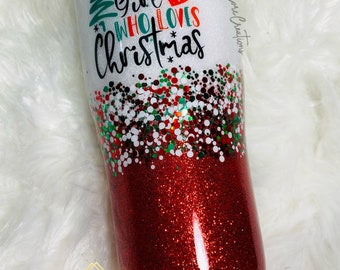 Christmas Glitter Tumbler | Etsy