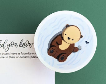 Otter Sticker / Ornament // Cheap Sea Marine Animal Lover Gift 5 Waterbottle Tumbler Sticker, Journal Scrapbook Accessory, Baby Shower Favor