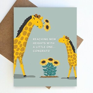 Giraffa Baby Shower Card, Prima nascita del bambino, 100 giorni, Spinta di benvenuto, Congratulazioni In attesa di nuovi genitori Mamma Papà Mamma Safari Jungle Animal