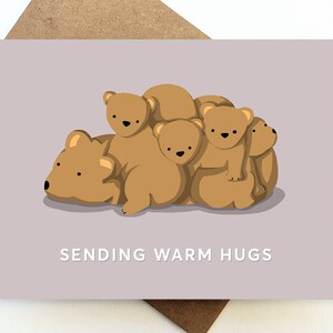 Enviar cálido abrazo / paquete de tarjetas de oso conejo / familia de animales, pensando en ti, simpatía, duelo, pérdida de madre, padre, mascota, zoología, maestro