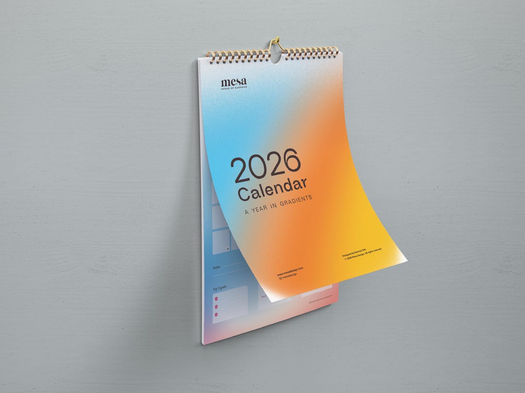 2026 Wall Calendar | Minimal Gradient Design, Task & Goals Planner - Etsy