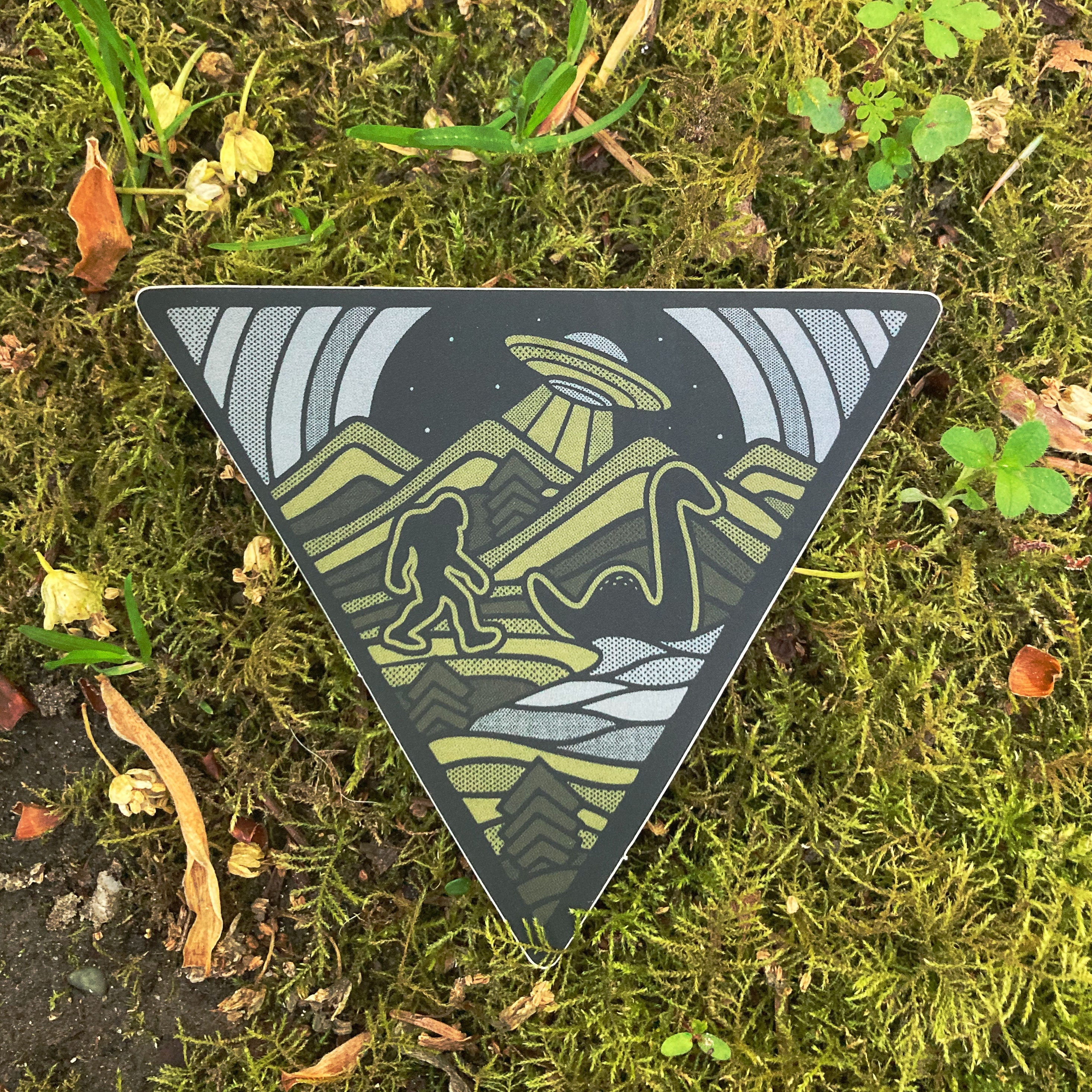 Cryptid Triangle Design Cryptid Triangle Sticker With Bigfoot UFO Loch Ness - Etsy