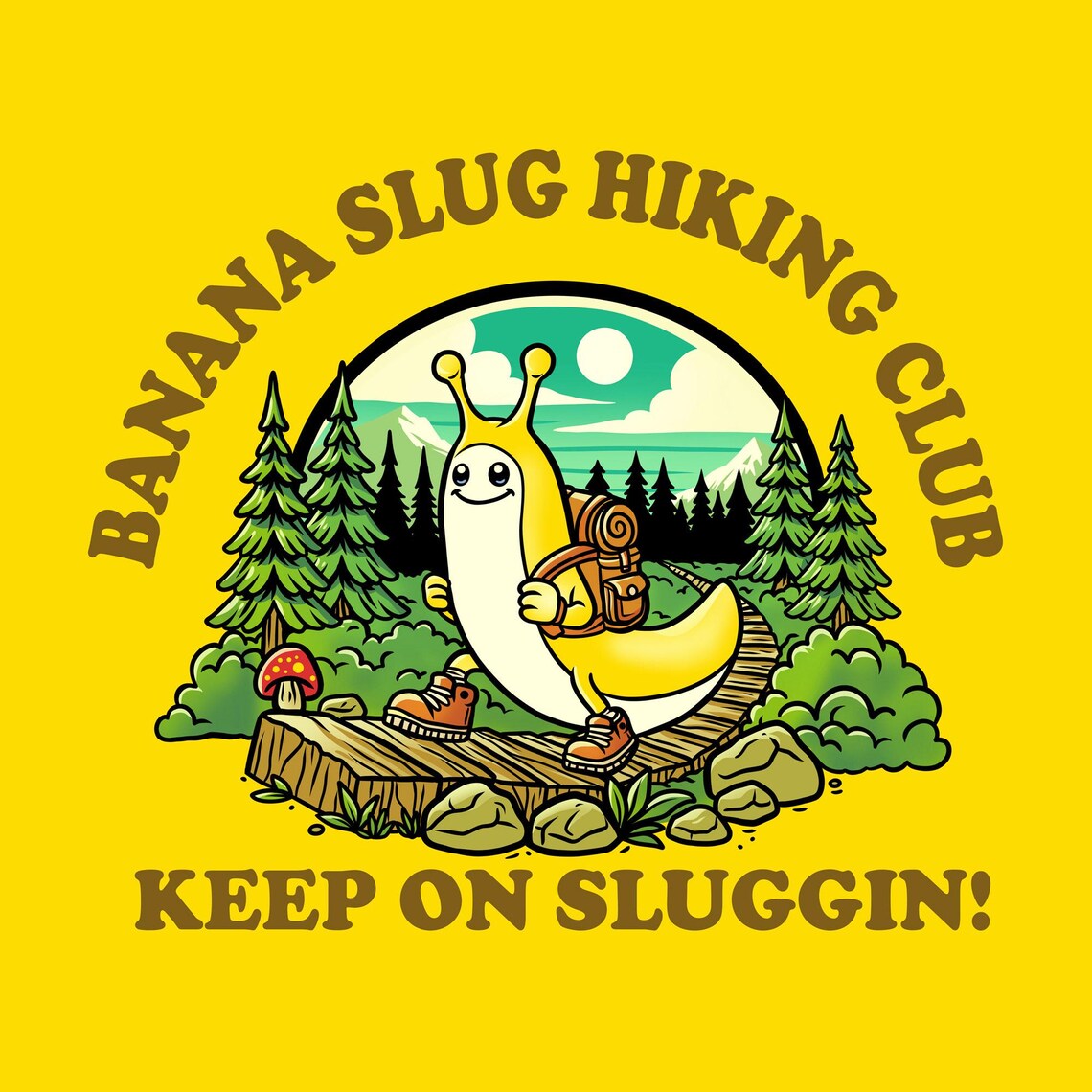 Banana Slug Hiking Club Sticker - Etsy
