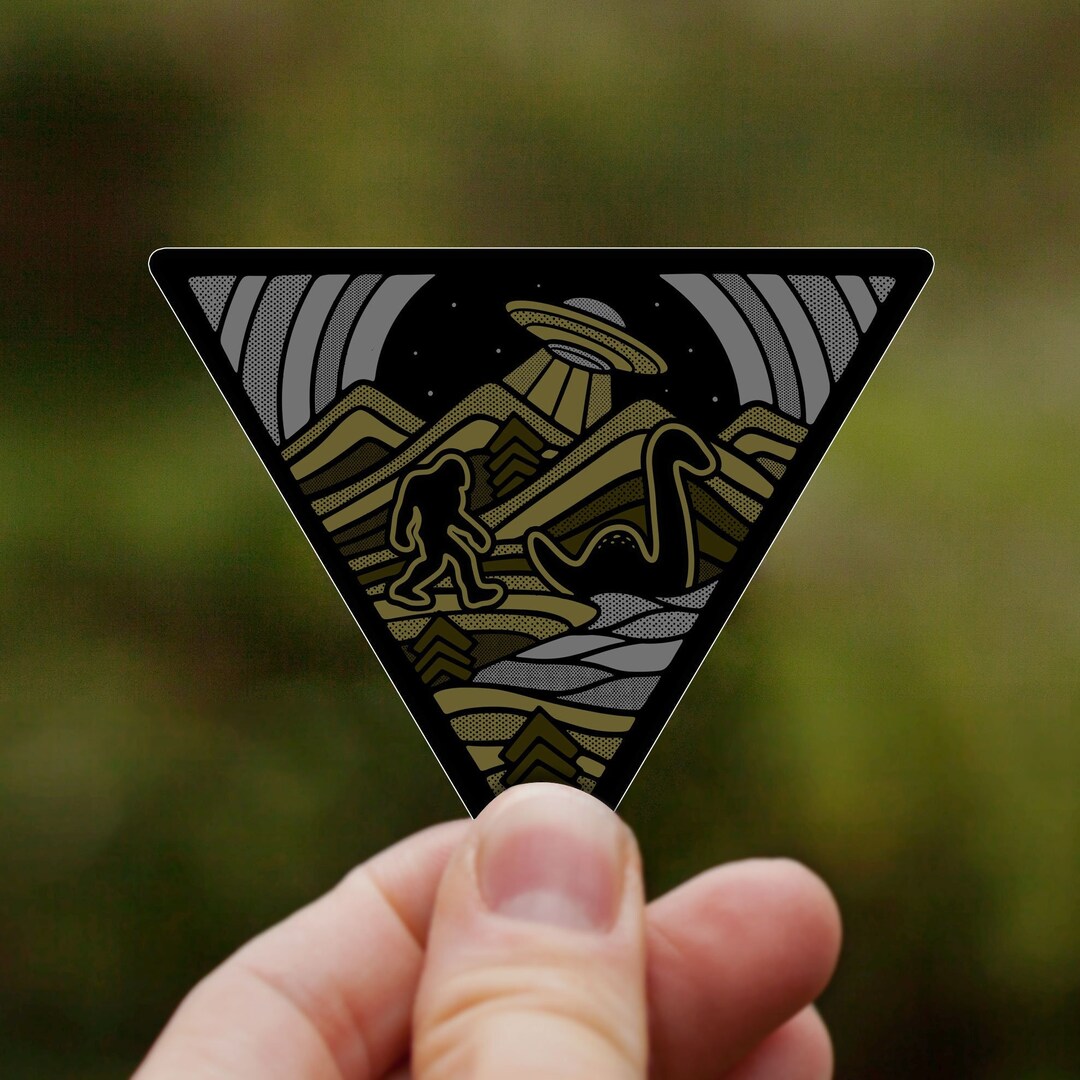 Cryptid Triangle Design Cryptid Triangle Sticker With Bigfoot UFO Loch Ness - Etsy