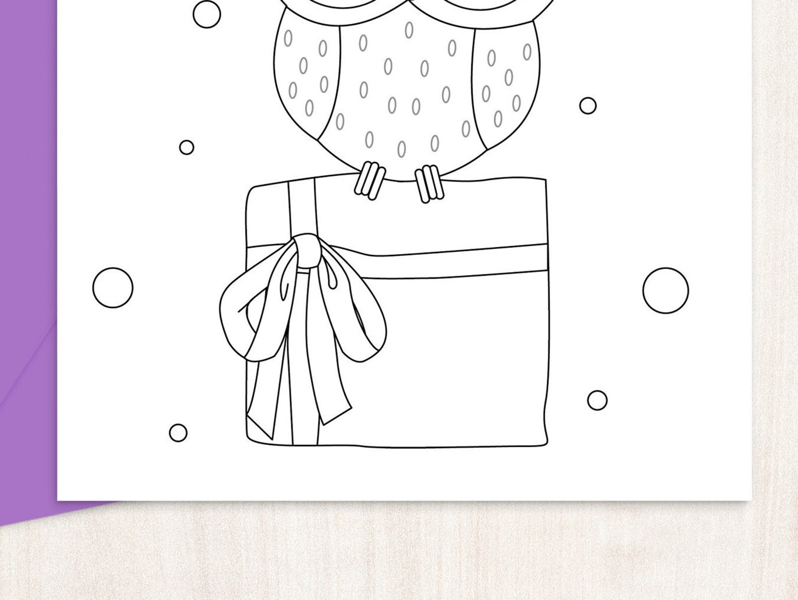 Owl Happy Birthday Coloring Card Digital Download Children's Owl on ...