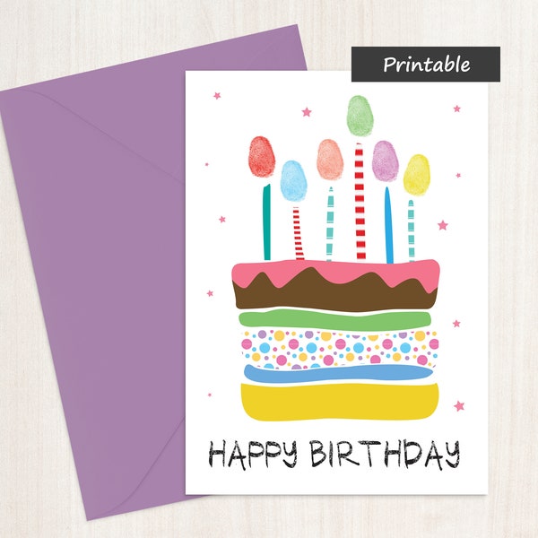Happy Birthday Fingerprint - Etsy