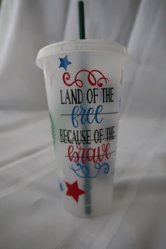 Veterans Day Starbucks Cold Cup_land of the Free_because of Etsy