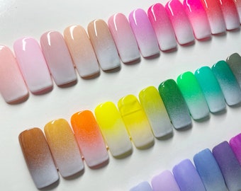Hand Painted Ombre Press On Nails • Customizable False Nails
