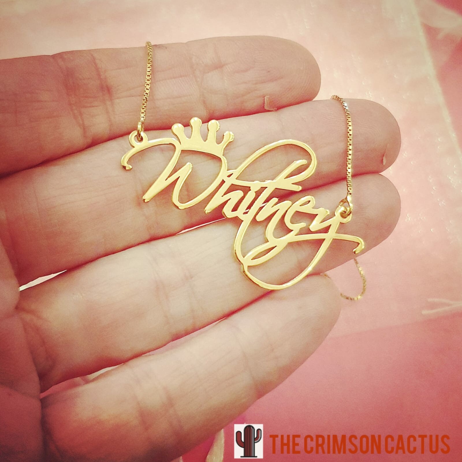 Custom Gold Name Gold Crown Nameplate Personalized Name Etsy