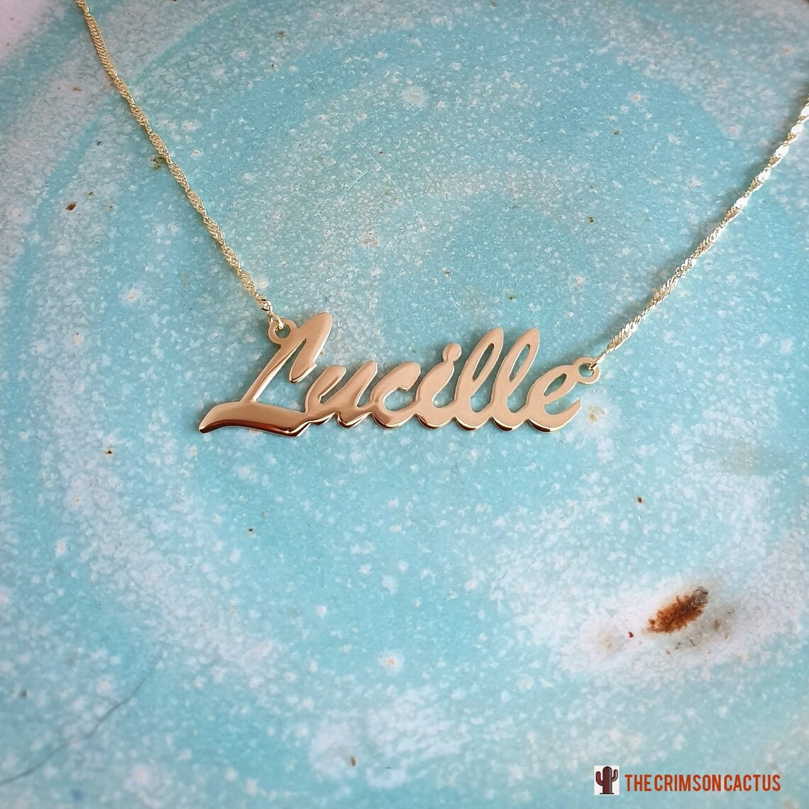 Real Gold Name Necklace With Chain 14 Karat Gold Name Charm - Etsy
