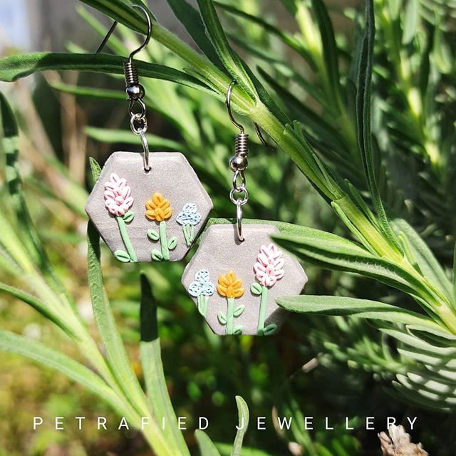 Handmade Wildflowers Polymer Clay Earrings. Bold statement. Etsy