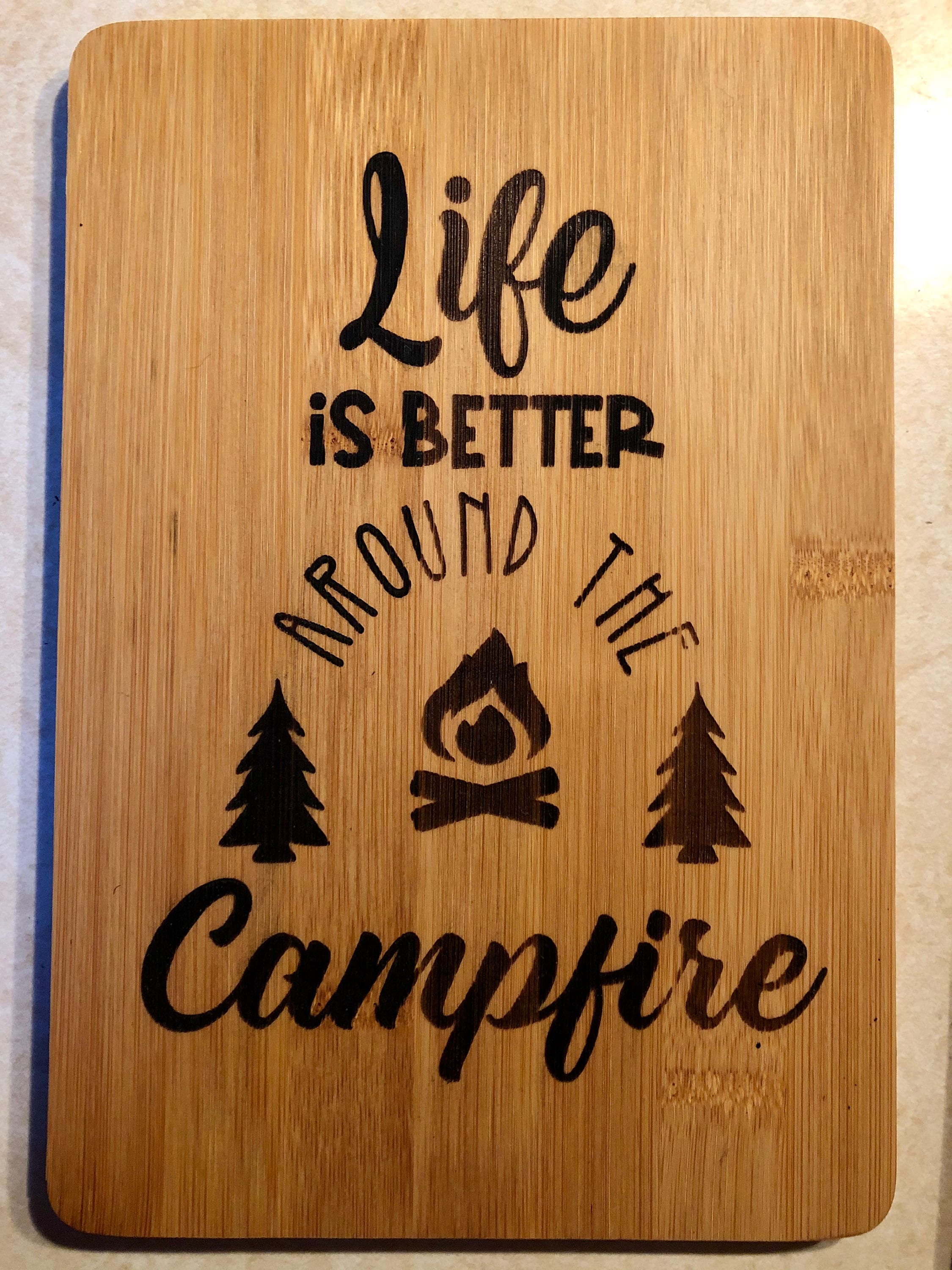 Customized Camping Laser Engraved/Burned Bamboo Cutting Boards Etsy