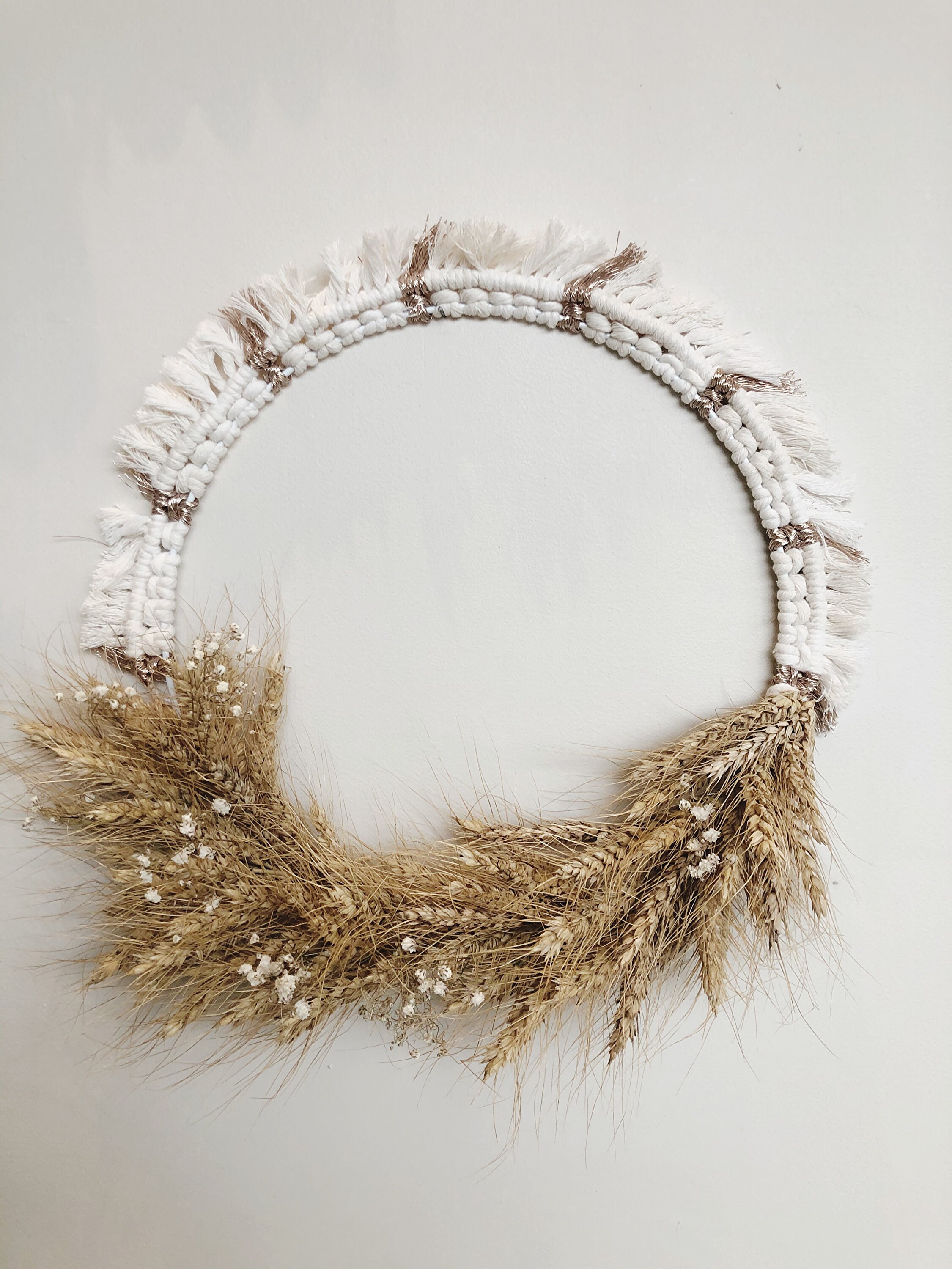 Couronne Macramé Fleurs Séchées