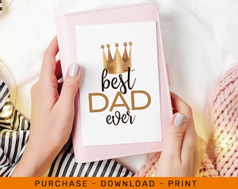 Best Dad Ever Card, Happy Fathers Day card, Watercolor dad card, Dad birthday card, Printable 5x7 card, Gift for him UK, Digital card