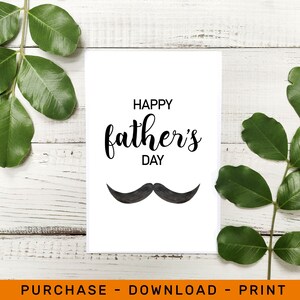Glückliche Vatertagskarte, Schnurrbart-Vatertag, Hipster glücklicher Vatertag, Aquarell druckbare Karte, Last-Minute-Vatertagsgeschenk, Dad Card