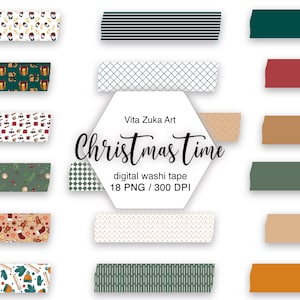 Digital Washi Tape set, Washi Tape PNG, Digital planner Washi Tape, downloadable Washi Tape, Goodnotes stickers, Christmas Digital Washi PNG