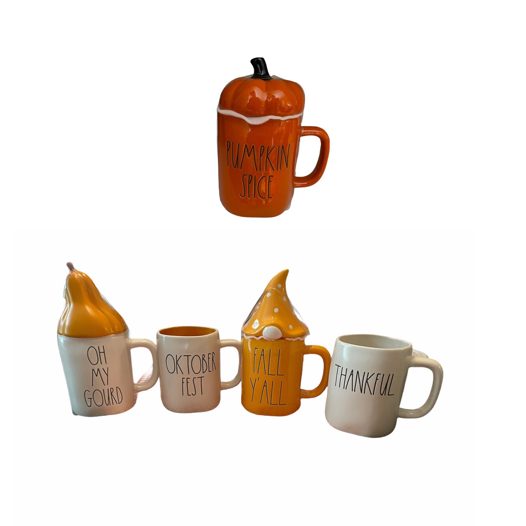 Rae Dunn Spanish 4Piece Gourd Pastel Multicolor Fall Thanksgiving