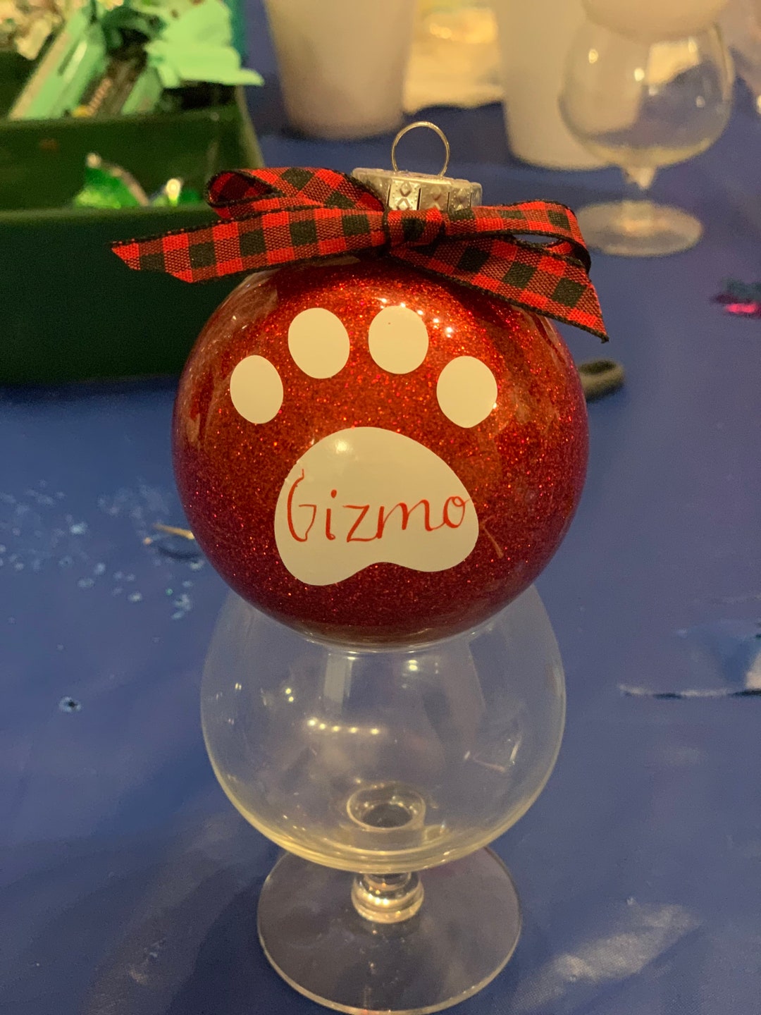 Picture of Personalized Glitter Pet Ornaments - Etsy