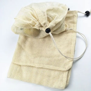 Small Reusable Mesh Bag, Cotton Storage Mesh Bag for Produce, Toys and more, Cotton mesh bags, 9x6&quot; , 12 Pack , Washable Reusable Bags