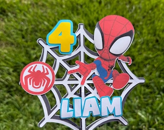 Personalized Spiderman Cake Topper | Birthday Party Decoration