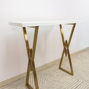 Modern White Tall Console/Bar Table – Minimalist, Sleek Design, Multi-Use